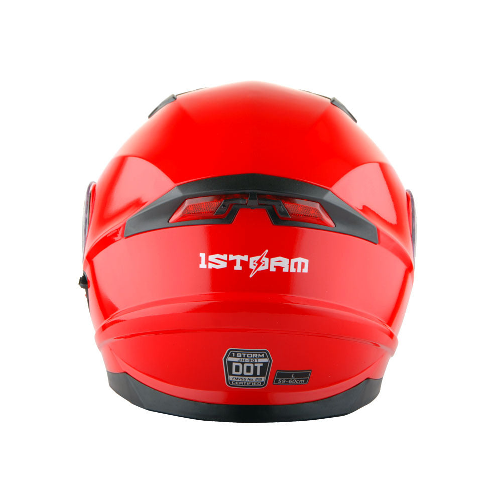 Motorcycle Modular Full Face Helmet Flip Up Dual Visor Sun Shield with Optional LED Tail Light 3 Modes Removable Washable Interior, Multiple Colors S M L XL — Modular901
