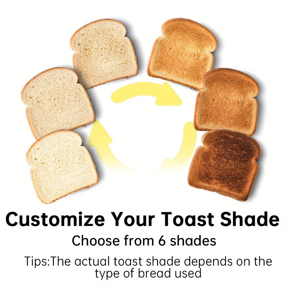 Slim Toaster 2-Slice – SEEDEEM 6-Setting Shade Control, Cancel, Reheat & Defrost, Removable Crumb Tray, 750W Compact Fits-Anywhere Design for Bread, Waffles & Bagels, 6 Colors Available