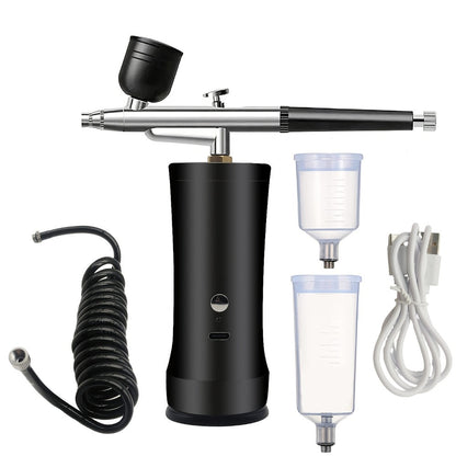 Rechargeable Cordless Airbrush Kit with Green, Pink, Red or Black Three-Gear Pump and Three Cup Options