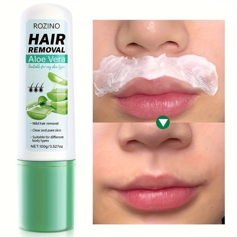 Hair Removal Cream ROZINO 100g Aloe Vera and Squalane Tube with Carton for External Body Grooming