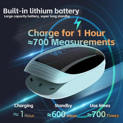 Rechargeable Fingertip Pulse Oximeter with Four-Parameter Display and Five Color Options from White to Blue