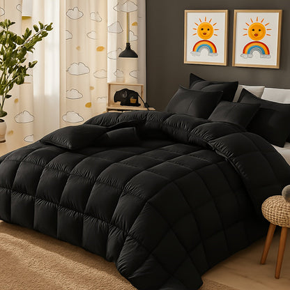 Seven-Piece Comforter Bed-in-a-Bag Set with Short-Plush Fabric, 12 Colors and Full, Queen or King Sizes