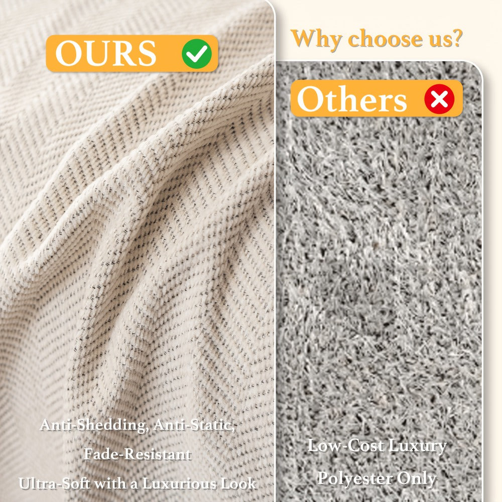 Sofa Cover Throw, Chenille Woven Fringe Slipcover in Three Colors for Three- and Four-Seat Couches