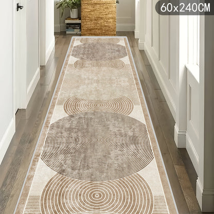 Area Rug Modern Neutral Runner with Four Washable Lengths for Hallway, Kitchen or Covered Patio