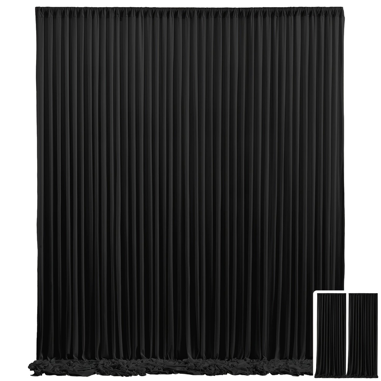 Two-Panel Photography Backdrop Curtain Set in 16 Colors with 59 x 85-Inch Panels and Pole Pockets