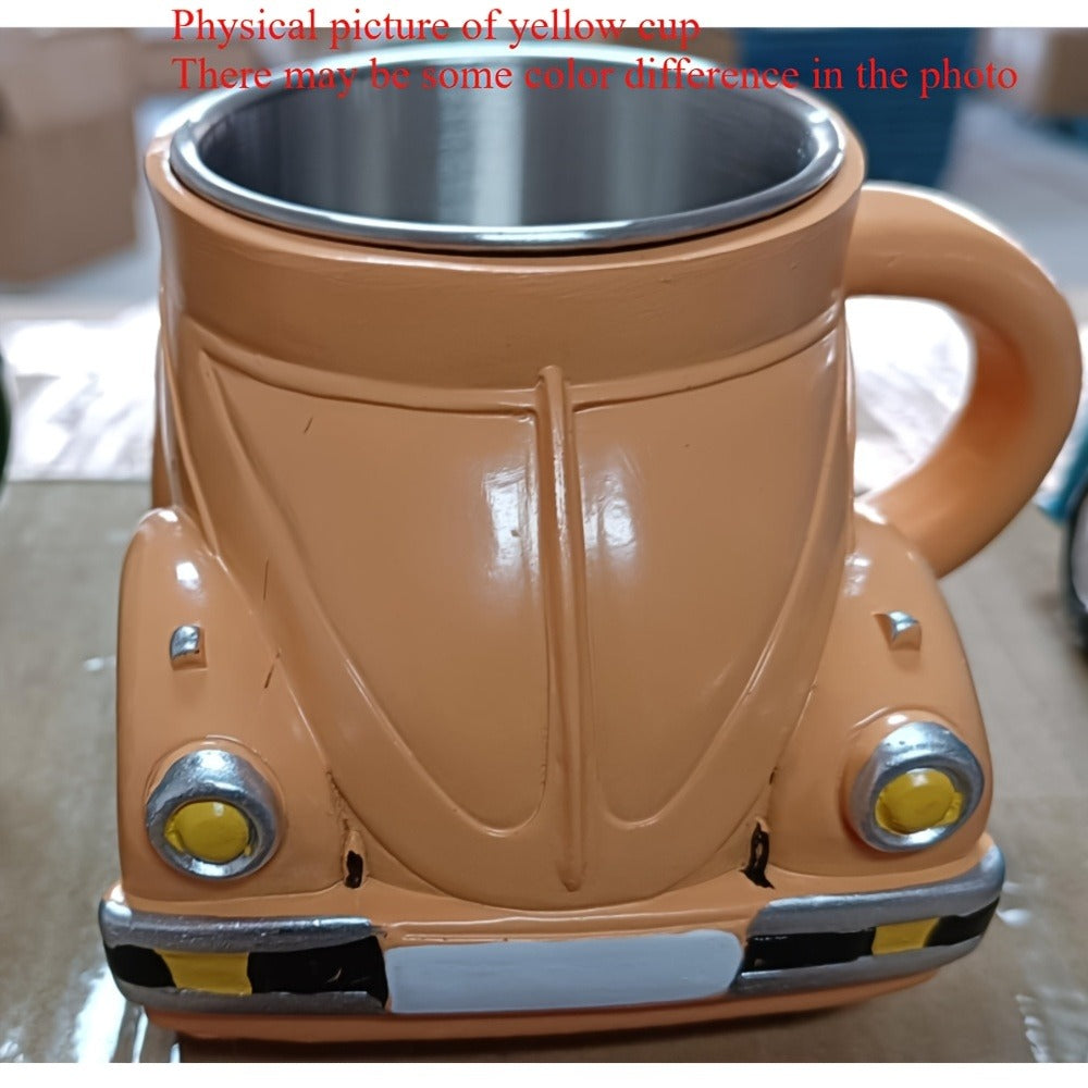 Sports-Car-Shaped Coffee Mug with Silver-Tone Interior, Door-Style Handle and Six Body Colors