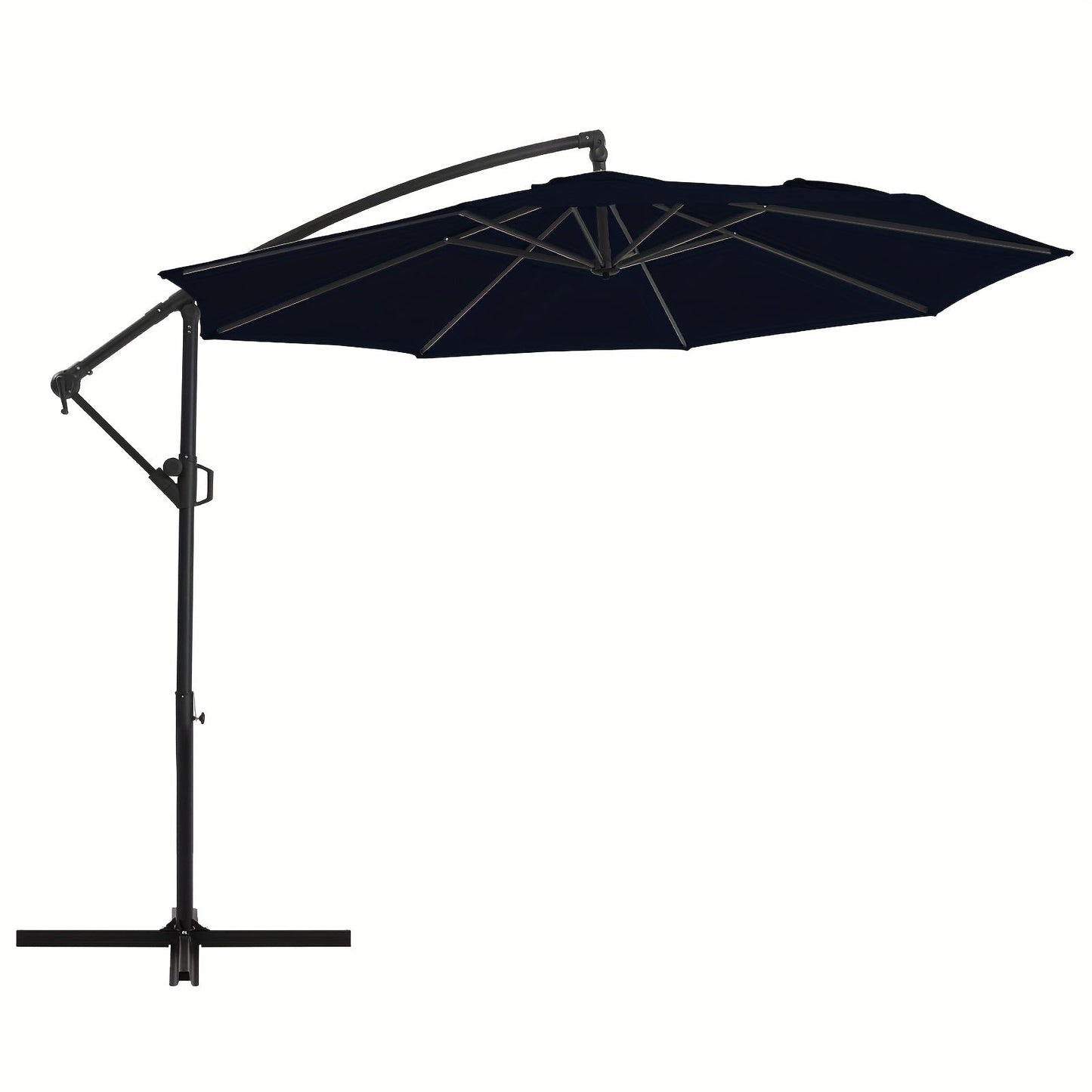 Patio Umbrella 10FT Cantilever Hanging Style with Crank, Push Tilt and Variant-Specific Cross Base