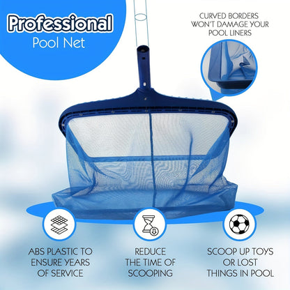 Fine Mesh Pool Skimmer Net with 20 x 12.5-Inch Rectangular Frame and Deep Debris Bag, Pole Not Included