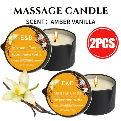 2 oz Massage Oil Candle in 18 Scent and Pack Options Including Jasmine, Lavender, Geranium and Vanilla