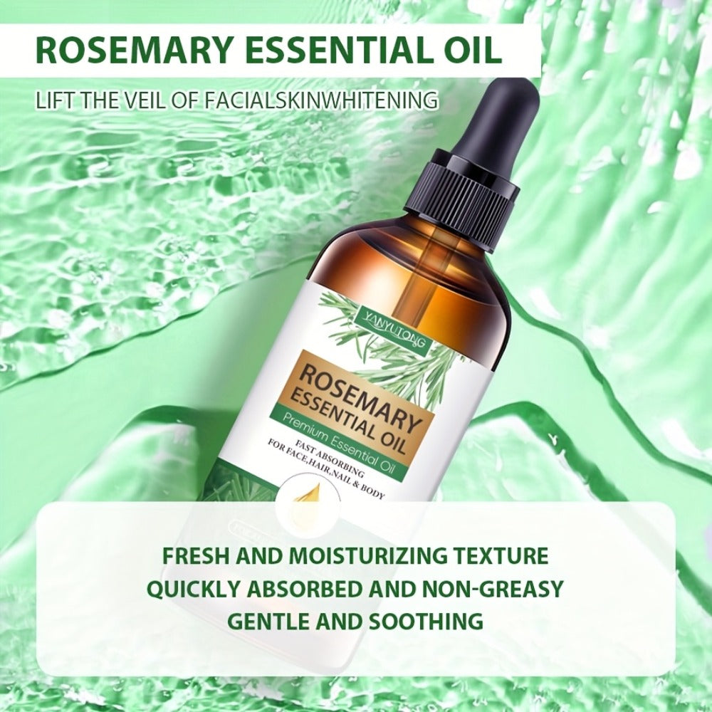 Essential Oil Rosemary External-Use Dropper Bottle with 1-Piece, 2-Piece or 1.01oz Listed Options