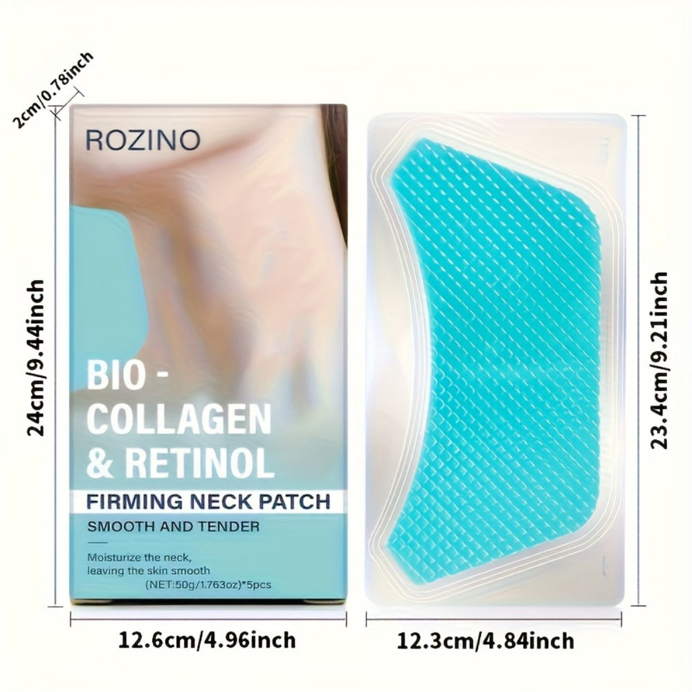 Bio-Collagen & Retinol Neck Patches 10pcs, Gel Neck Mask for Tightening, Smoothing & Anti-Sagging