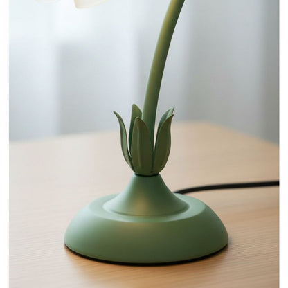 Bellflower Table Lamp – Artisan Crafted Botanical Floral Dimmable Night Light, Heirloom Quality Premium Finish Desk Lamp for Bedroom Living Room Home Decor, Unique Floral Gift (Green)