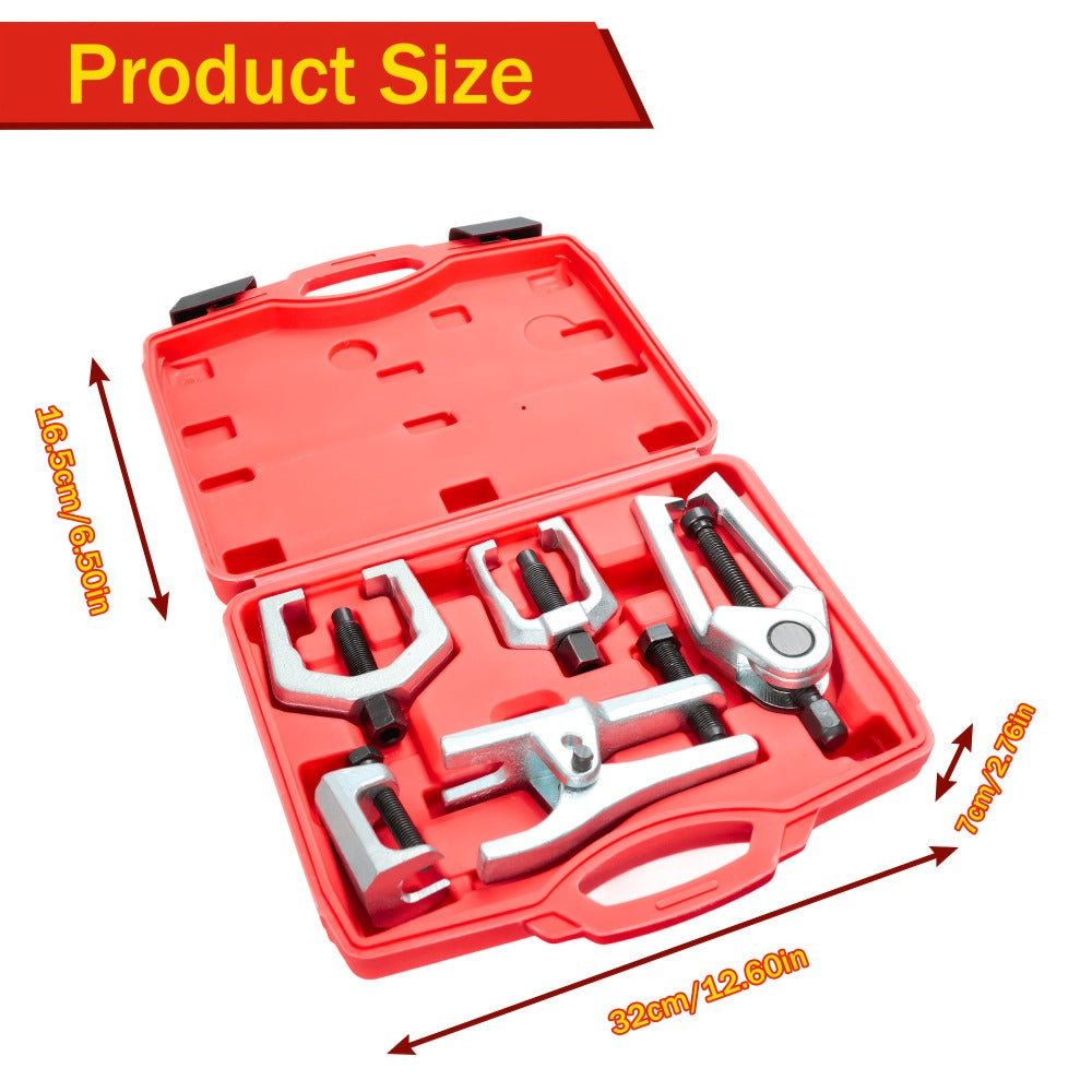 Ball Joint Separator Tool Set 5-PC – Tie Rod Pitman Arm Remover Kit, Forged Chrome Steel, Non-Marring, Fits Truck SUV Car, Perfect Mechanic Gift for Men