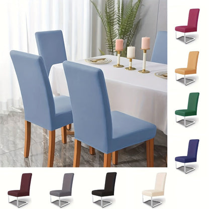 Chair Cover Set of 4 or 6 Stretch Jacquard Dining Slipcovers in Nine Available Color Choices