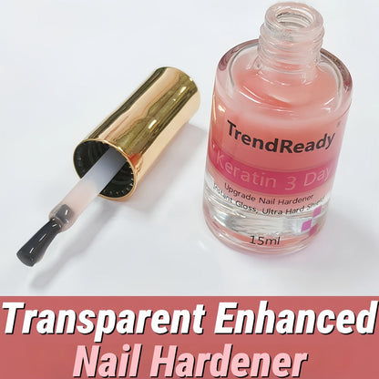 Pink-Label Nail Care Coating Two-Pack in 15 ml Square Bottles with Gold Caps and Brush Applicators