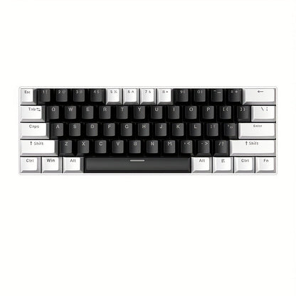 Blue Switch RGB Mechanical Keyboard 60% Layout – 61 Keys Ultra-Compact Wired Tenkeyless Design for PC, Laptop & Mac | Clicky Tactile Gaming & Typing Keyboard | Black & White Color Options