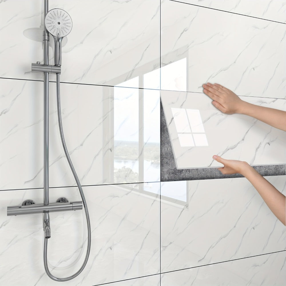 Marble-Pattern Wall Panel Set with 20- or 40-Piece Packs, Eight Codes and 11.81 x 23.6-Inch Tiles
