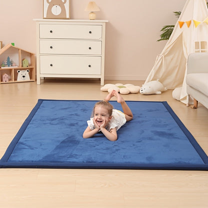 Padded Tatami-Style Area Rug in Six Solid Colors with 50-Inch Square to 79 x 118-Inch Sizes