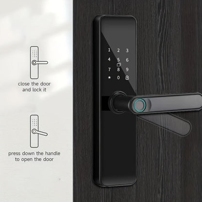 Fingerprint Smart Door Lock with WiFi App Keypad – 4-in-1 & 7-in-1 Keyless Entry, Wide-Angle Camera Option, Cat Eye Style, No Key Needed, for Home Rental Airbnb Office Hotel, iOS Android, Black