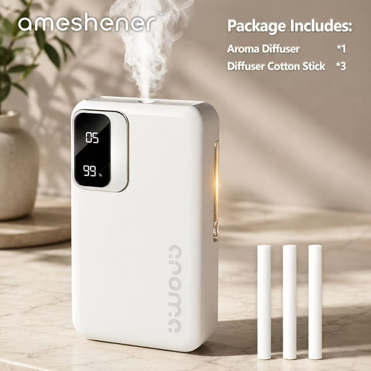 Ultrasonic Essential Oil Diffuser 1800mAh USB Rechargeable – 7-Level Fine Mist Control, Cordless Aromatherapy for Bedroom Bathroom Office, Odor Eliminator Home Diffuser Gift Set with Essential Oils