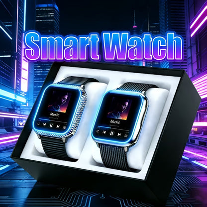 Smartwatch with Wireless Calling, Music Control, Sport Modes and One- or Two-Watch Packs for Couples