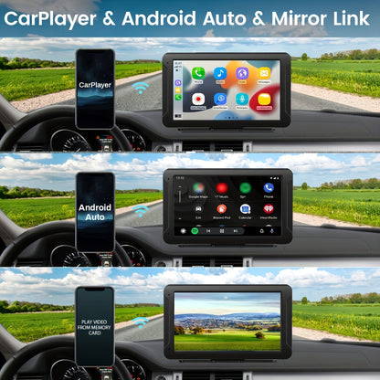 Portable Car GPS Navigation 8" - Wireless CarPlay & Android Auto, HD Touchscreen, Magnetic Mount, Mirror Link, FM Radio, AUX/USB/TF, Backup Camera Included