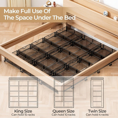 Under Bed Storage Containers with Wheels & Handles – Shoes, Clothes, Blankets Organizer