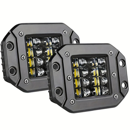 LED Pods 5 Inch 40W Flush Mount Off Road Work Lights - 2 Pack 12V 24V Spot Flood Combo Driving Lights for Truck SUV ATV Jeep 4x4 Pickup, Waterproof LED Light Bar Pods