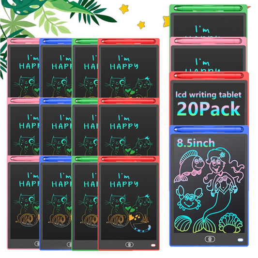 LCD Drawing Board 20 Pack for Kids 8.5 Inch Reusable Erasable Doodle Pad Electronic Writing Tablet Educational Toy for Ages 3-8 Boys Girls Classroom Party Favor