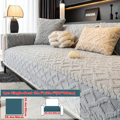 Sofa Cover Plush-Texture Modular Panels for Single to 4 Seats, Backrest, Armrest or Throw Pillow