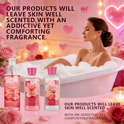Three-Piece Vanilla Heaven Bath Set with 3 oz Shower Gel, Body Lotion, Body Mist and Clear Pouch