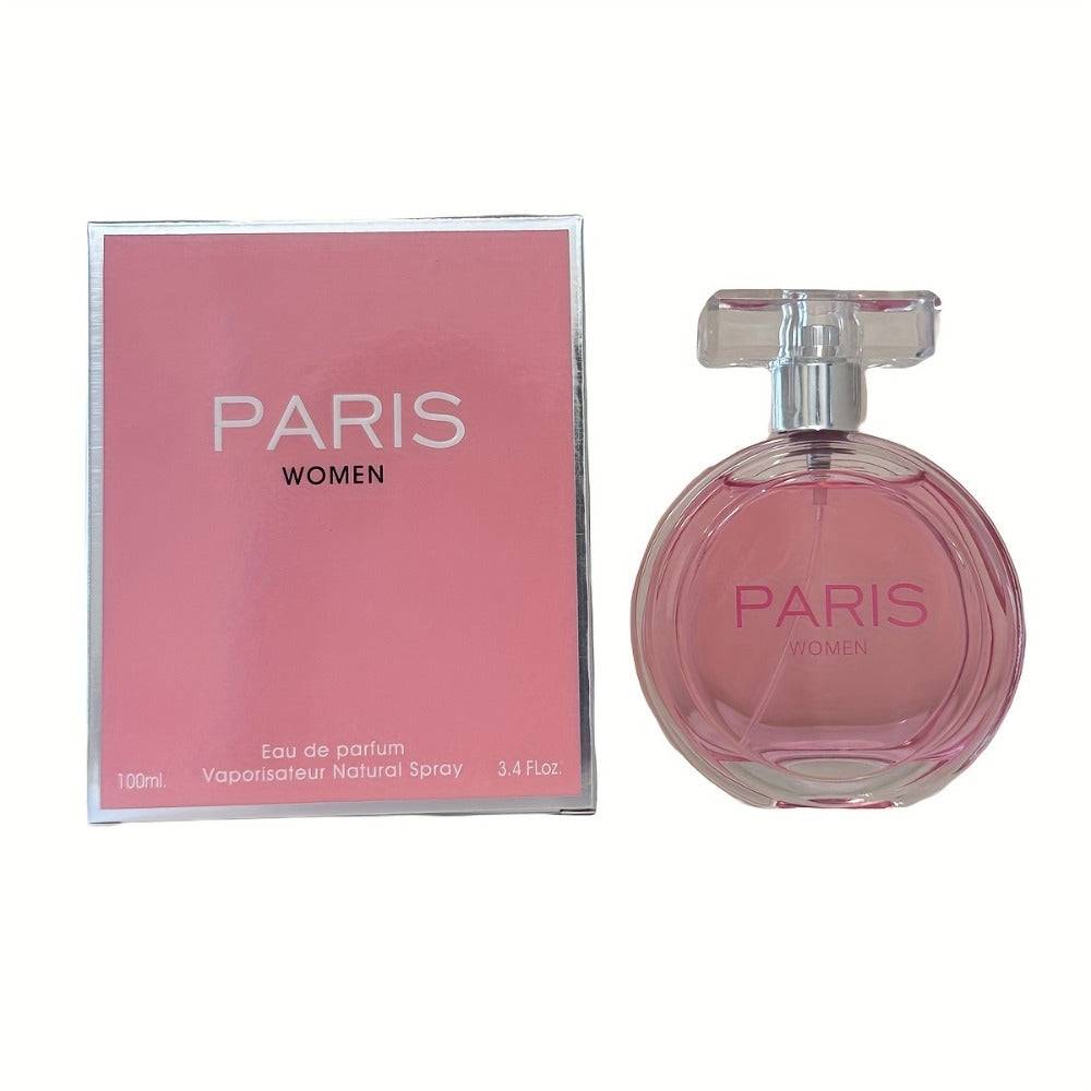 Perfume Paris-Inspired Eau de Parfum for Women 100ml in Pink Rose-Cap Bottle & Gift Box for Daily Wear
