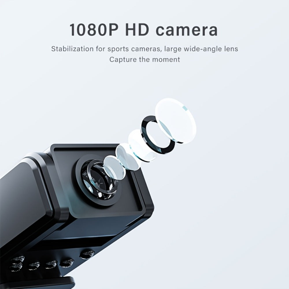 HD Night Vision Body Camera Portable Clip-On Wearable Sports Action Cam with Wide Angle Lens for Outdoor Security Hiking Cycling Law Enforcement