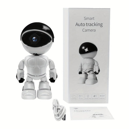 Security Camera 3MP Robot-Style Indoor Model with 360 Pan-Tilt, Auto Motion Tracking and Two-Way Audio
