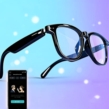 Smart Glasses 164-Language Translation Eyewear with Bluetooth Music, Calls and Multiple Black or Pink Frames