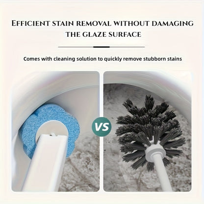 Disposable Toilet Brush Set with Replacement Heads – Hygienic No-Touch Bathroom Cleaning Brush with Stand Easy Install