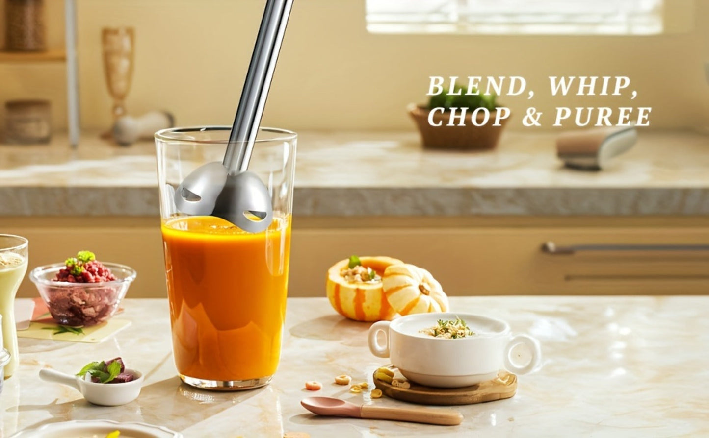 400W Immersion Blender with Two-Button Control, Detachable Shaft and 38 cm Black Handheld Body