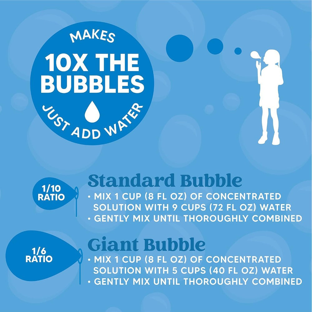 32oz Bubble Solution Refill Concentrate, Makes 2.5 Gallons, Compatible with Bubble Machines, Wands & Blowers