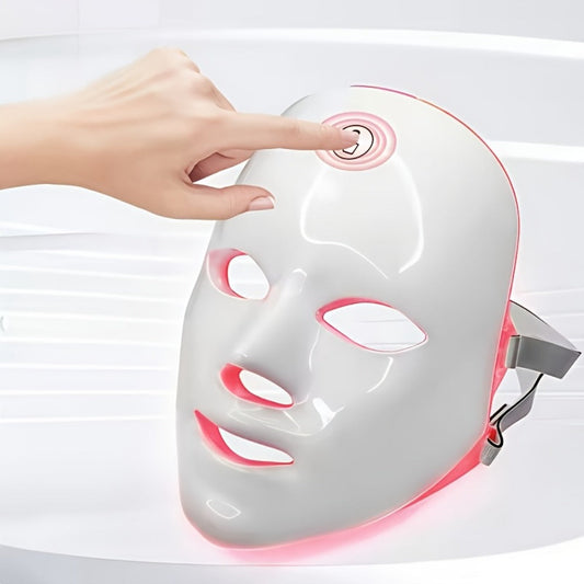 LED Light Therapy Device 7 Color Photon USB Powered – Skin Rejuvenation Anti-Aging Acne Treatment Facial Care Beauty Tool for Home Use Women All Skin Types