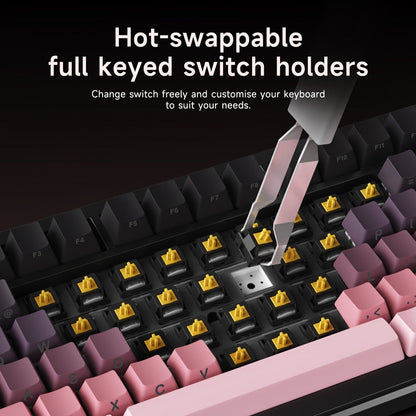 Hot Swap Gasket Mechanical Keyboard AJAZZ AK820 75% – Wireless 2.4GHz & Wired, Volume Knob, South-Facing RGB, Poron Foam, PBT Keycaps, Programmable, 11 Switch & Color Options for PC & Mac