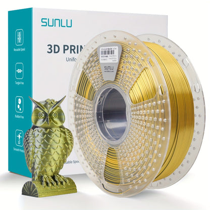 Dual Color Silk PLA Plus Filament 1.75mm 1kg – Shiny Gradient Texture High Toughness Low Shrinkage ±0.02mm 3D Printing Filament 2.2lb | Smooth Surface PLA+ for FDM 3D Printers Decorative Prints Gifts