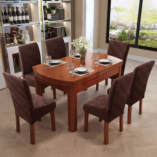 Dining Chair Covers Stretch Jacquard Slipcovers Removable Washable Chair Protector for Kitchen Hotel Restaurant Set of 4 or 6