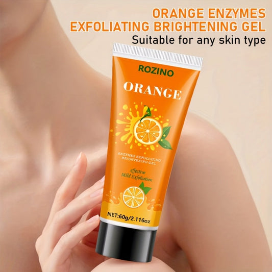 Orange Enzyme Cleansing Gel 60g Aloe Vera Hyaluronic Acid Vitamin C Gentle Exfoliating Deep Pore Cleansing Brightening Moisturizing Face Body Daily Skin Care Women