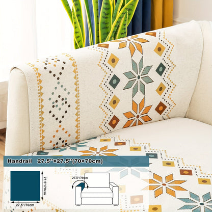Sofa Cover Bohemian Geometric Panels for 1 to 4 Seats, Armrest or Backrest in Five Color Options