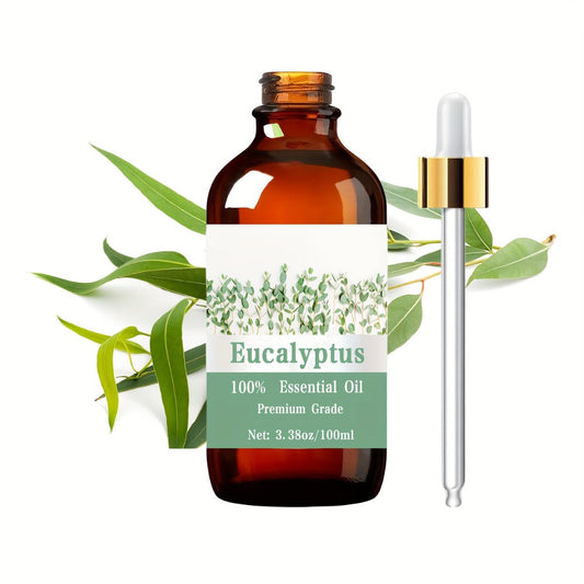 Essential Oil Eucalyptus 100ml Dropper Bottle with Fresh Minty Scent for Diffuser and Diluted Massage