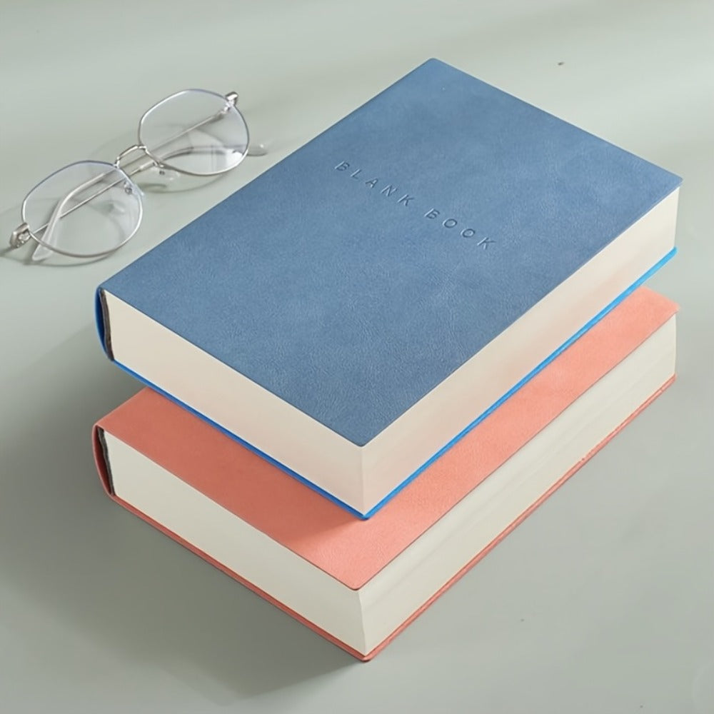 A5 Blank-Page Notebook with Seven Hundred Sixty Pages in Green, Blue, Pink or Black Covers