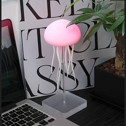 Jellyfish Night Light USB LED Table Lamp - Touch Control Gradient Color Changing Fantasy Desk Light for Bedroom Kids Room Party Decor Aesthetic Room Decoration