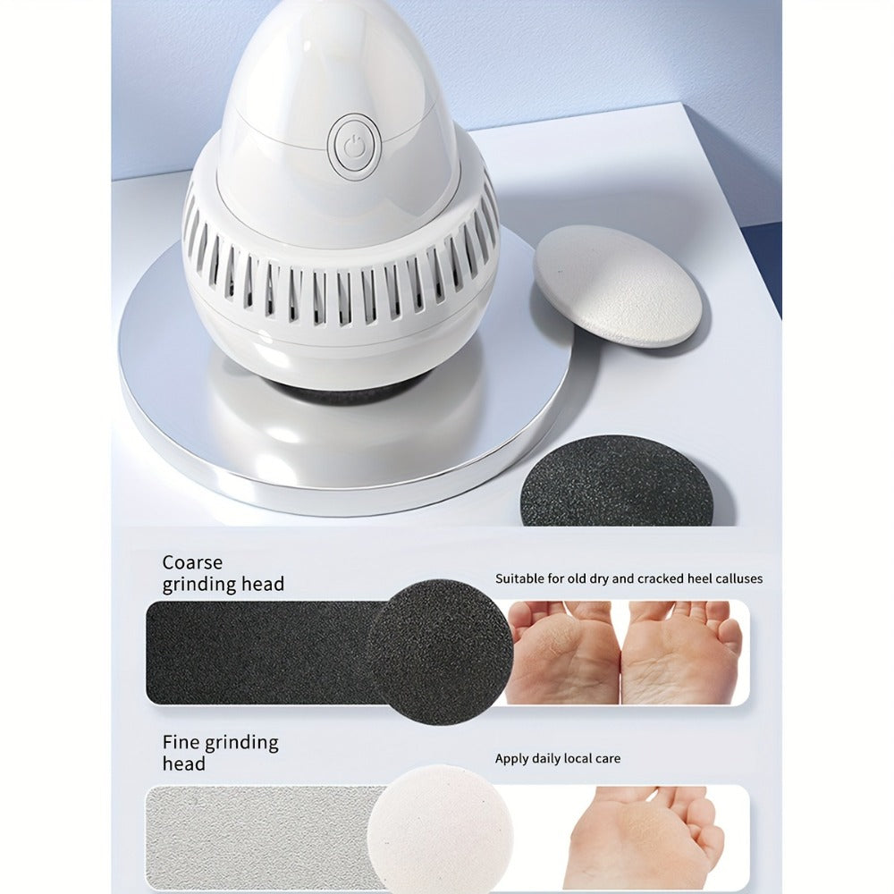 Callus Remover for Feet Electric Automatic Foot Grinder Rechargeable Dead Skin Exfoliator Pedicure Machine Foot File Scrubber for Cracked Heels Rough Skin Home Salon Use White