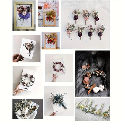 Dried Flowers 4 Boxes Mixed Colors - Natural Dried Floral Set for Candle Making, Resin Jewelry, Greeting Cards, Photo Frames, Scrapbooking & DIY Craft Decoration