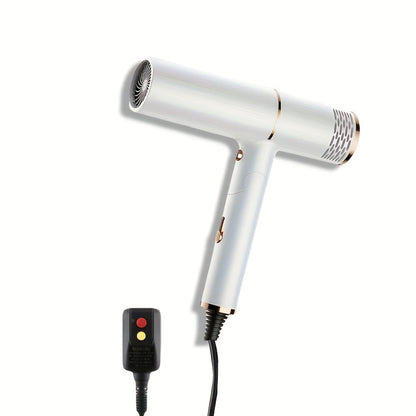 Foldable Hair Dryer with Concentrator Nozzle & Stand — Bristle Motor Hot & Cold Air, Quick Dry Professional Blow Dryer for Women & Men, Home Travel Dorm, White Blue Pink Champagne